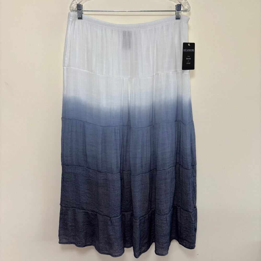 Zac & Rachel White and Navy Ombre Maxi Skirt: NWT